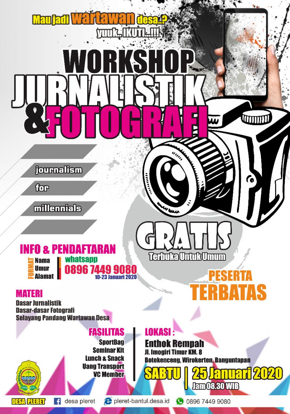 Workshop Jurnalistik dan Fotografi untuk Kaum Milenial Desa Pleret